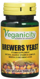 Veganicity Brewers Yeast Energy and General Well Being 300mg Supplement 200 Tablets Pack of 2