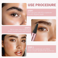 NatrLuxe 3D Waterproof Eyebrow Pencil – Magic Eyebrow Pen With 4-Tip Design, Dark Brown (02) – Long-Lasting Brow Tint For Flawless Makeup