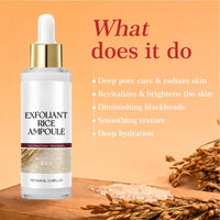 ISBEAUSOLS Peel Shot Glow Rice Ampoule Duo, White Rice + Black Rice Ampoule, Exfoliating Face Scrub for Women, Gentle Facial Cleanser with Rice Water & Niacinamide,Anti-Aging Dead Skin Remover for All Skin Types