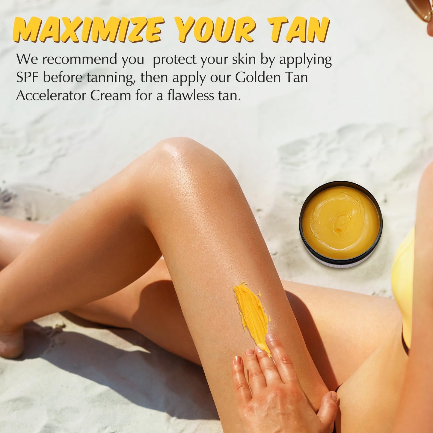 Generic Tanning Accelerator Cream, Sun Bed Tanning Accelerator, Intensive Tanning Cream for Fast and Natural Tan, Long-Lasting Hydrating Formula 150g