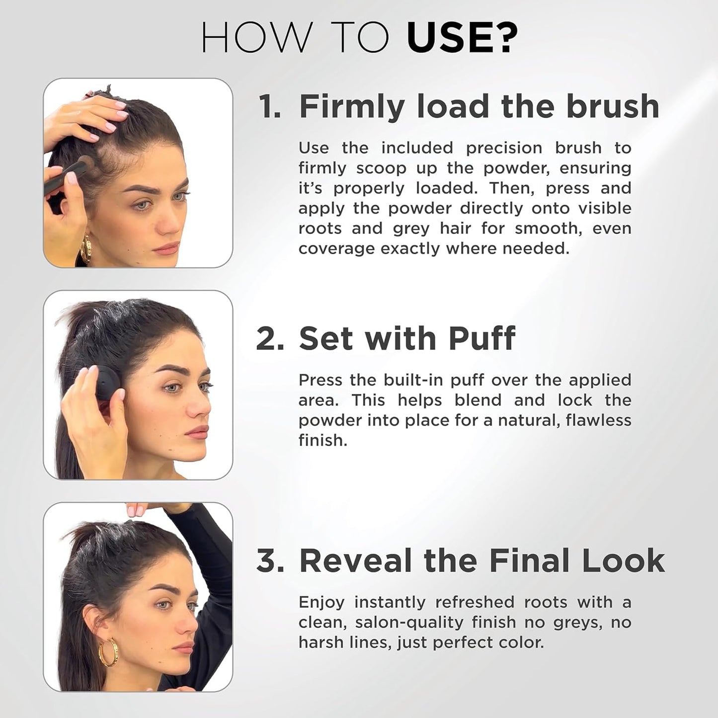 Generic Root Touch Up Powder, Root Cover for Thin & Bald Head - Water & Sweat Resistant Hair Powder for Thinning Hair Women, Includes Brush (Black) 4 Grams