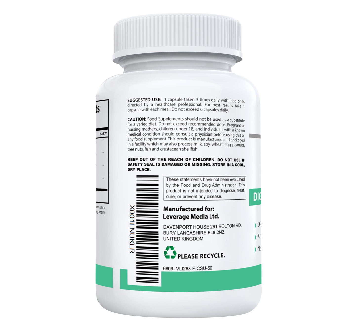 DigestIt Digestive Enzymes | Multi-Enzyme Formula with Amylase, Protease & Lipase | Increase Energy & Reduce Gas, Bloating & Indigestion | Non-GMO | 50 Capsules
