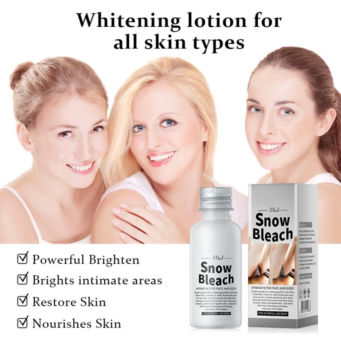 TONISABERY Skin Bleaching Cream,Whitening Body Lotion for Intimate Area,Snow Bleach Cream for Underarms,Underarm and Inner Thigh Cream for Body,Skin Lightening Bleaching C-ream,Private Parts Whitening,30ML