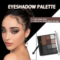 QUIWEN Smokey Eyeshadow Palette, Full Matte Smokey Eye Shadow Pallets for Women Highly Pigmented Black Eyeshadow Makeup Palette Waterproof Long Lasting Grey Eyeshadow With Dual-Ended Applicator Brush