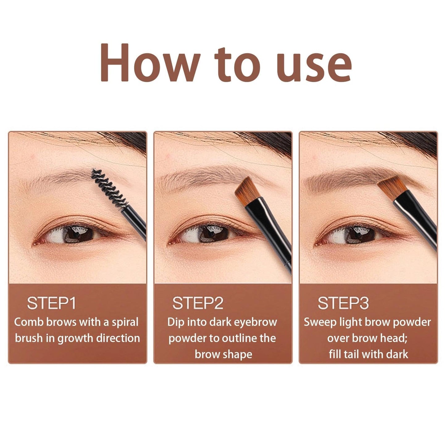 AuraAnge 2-in-1 Eyebrow Powder Kit, Eyebrow Pomade – Includes Palette, Pencil, Pomade & Tint in Medium & Dark Brown Shades, Ideal for Brow Dye, Touch-Ups, Contouring, Hairline & Face Definition