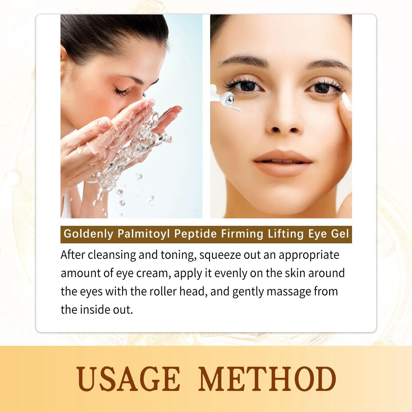 OuXing Caffeine Eye Serum,Under Eye Cream for Dark Circles and Puffy Eyes,Day & Night Eye Cream Anti Aging,Eye Serum with Massage Ball,Dark Circles Under Eye Treatment Women,Firming Ey/e Cre/am