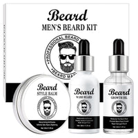 Men's Beard Grooming Kit with Shampoo, Oil, Balm - Complete Beard Care Set for Growth, Moisturizing, Styling - Valentine's Day, Father's Day, Birthday gifts - Complete beard care for men