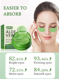 MYSHELL Pack of 60 Collagen Eye Masks with Aloe Vera - Anti-Ageing Eye Pads Against Eye Bags, Wrinkles Dark Circles - Moisturising Hydrogel Eye Patch for All Skin Types