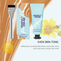 Cureluxe All Over Complexion Perfector – 80g Cc Cream Skin Tint for Body & Face – Long-Lasting Coverage, Evens Skin Tone, Waterproof & Transfer-Resistant - Light Foundation with Makeup Brush
