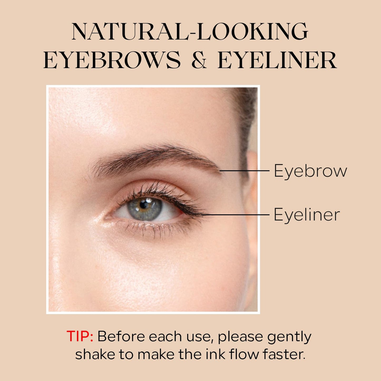 KYDA 3 Dots Liquid Eyebrow Pencil, Grey Brown, Tattoo Brow Tint, Define Natural Brow with Soft Slim Tips, Brow Definer Pen, Dot-by-Dot Application, Lasting Quick Dry Formula