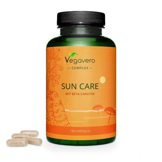 Tanning Capsules Vegavero® | Beta Carotene, Vitamin E, L-Tyrosine, Copper, Zinc & Olive Leaf Extract | Flavonoids | Lycopene | Skin Protection Support | NO Additives, Lab-Tested | Vegan
