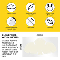 SHEBEEDO 12Pcs Hydrocolloid Nose Strips,Blackhead Remover Strips,Nose Pore Strips for Unclog and Shrink Pores,Absorbs Oil,Removal Acne,Pimple,Zits,Spot,Targets Pores & Pimples