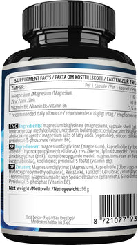 ZMP5P 375 mg per Portion - Magnesium, Zinc, Vitamin B6 in Chelated Form - 120 Vegan Capsules - 40 Day Supply - for Enhanced Health and Wellness - by Apollo’s Hegemony