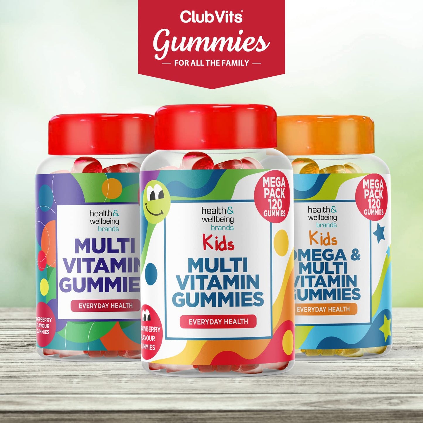 Club Vits Kids Multivitamin 120 Strawberry Flavour Gummies - Strawberry Contains 9 Essential Vitamins + Minerals Including Vitamin C D A & B Vitamins for Childrens - Pack of 120 Chewable Vitamins