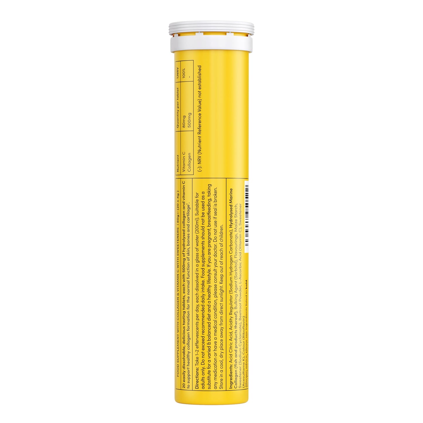 VITL Vitl Collagen & Vitamin C Effervescent - 20 Tablets - Unleash Your Radiant Beauty from Within - 1 Month Supply