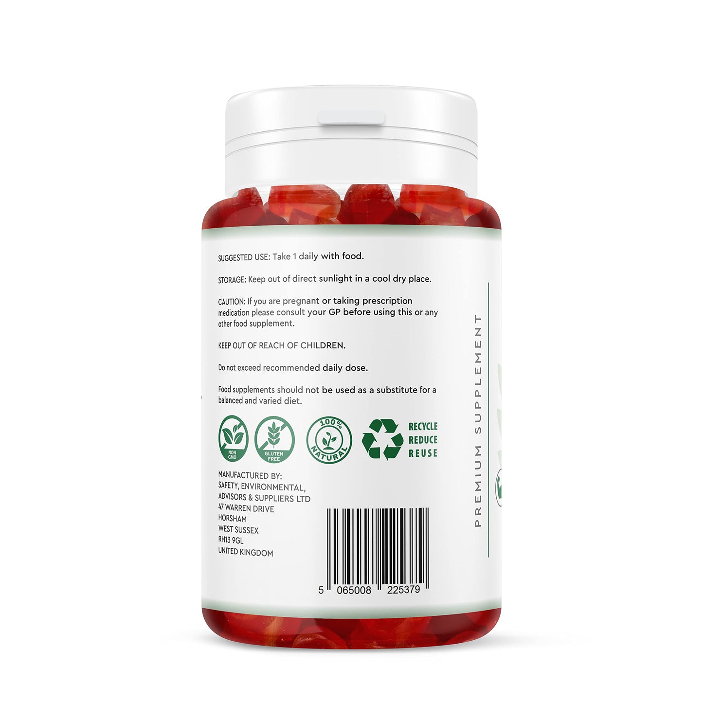 Fibre Gummies 3000MG - Vegan - One Month Supply - Berry Flavour Prebiotic Tapioca Chicory Root - High Strength Fibre Supplement