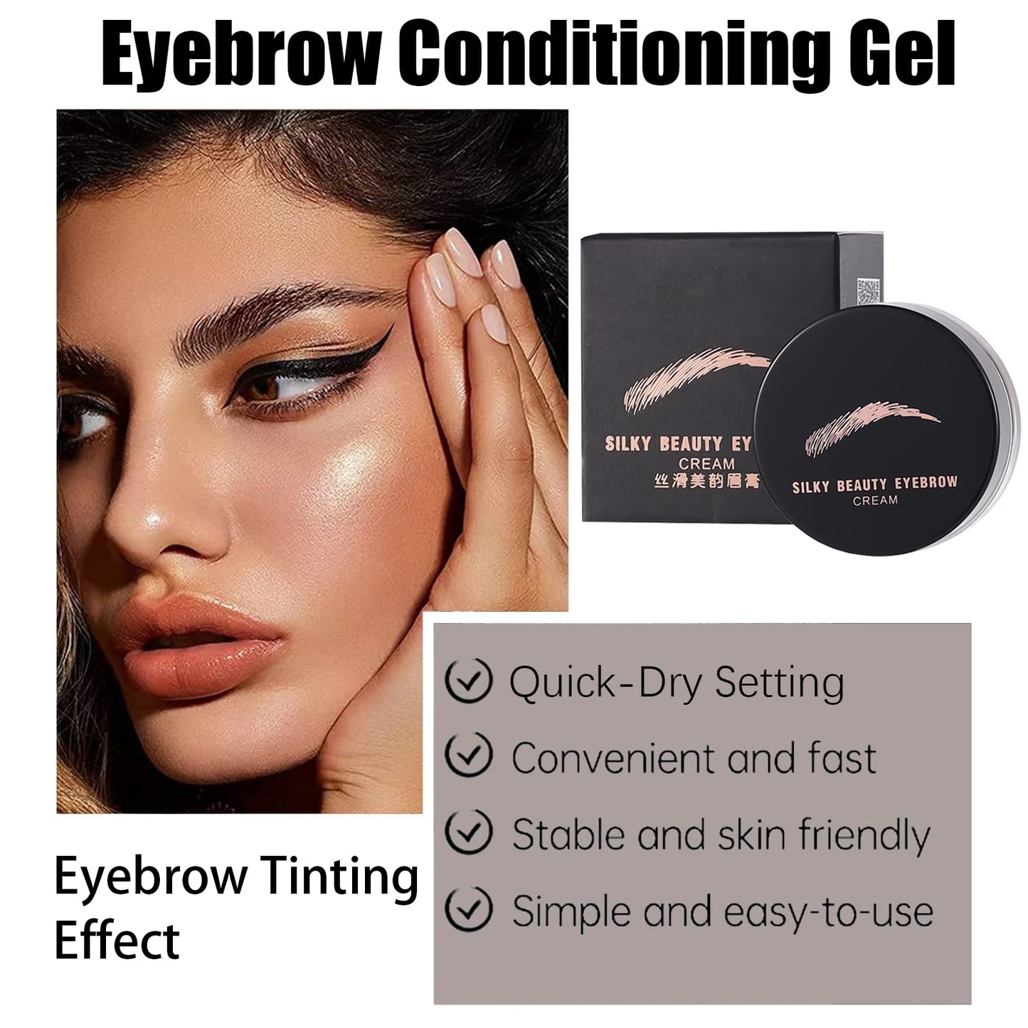 AuraAnge Waterproof Eyebrow Pomade Gel with Brush - Long Lasting, Tinted, Transfer-Proof, Sweat Resistant, Quick Drying - Professional Makeup in Dark Brown