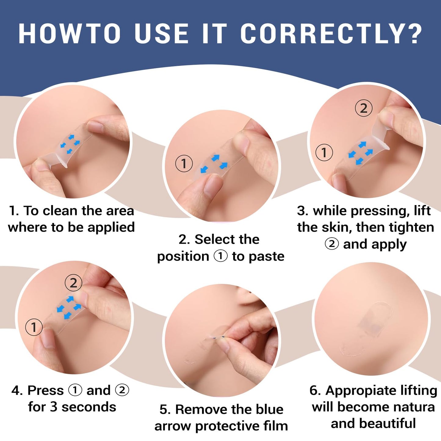 Bettinay 120 PCS Face Lift Tape Invisible, Waterproof Lifting Sticker for Hide Wrinkles Double Chin Saggy