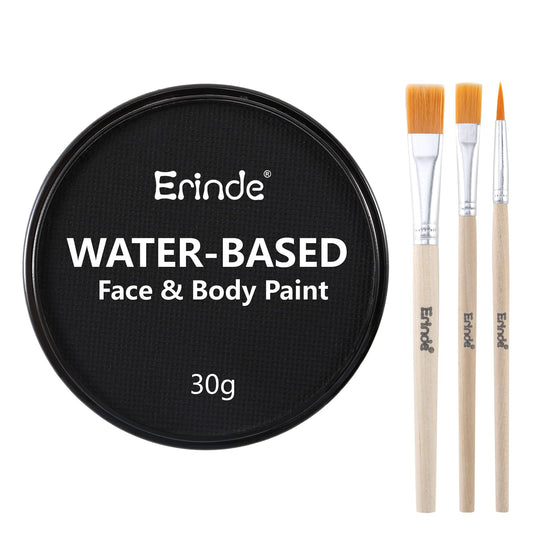 Erinde Blue Face Paint Palette, Water Based Face & Body Paint, Cream Makeup Palette With Makeup Brushes, Non-Toxic, Blendable, Highly Pigmented, Facepaint for Fancy Ball, Parties, Club, Night-Out, 30g