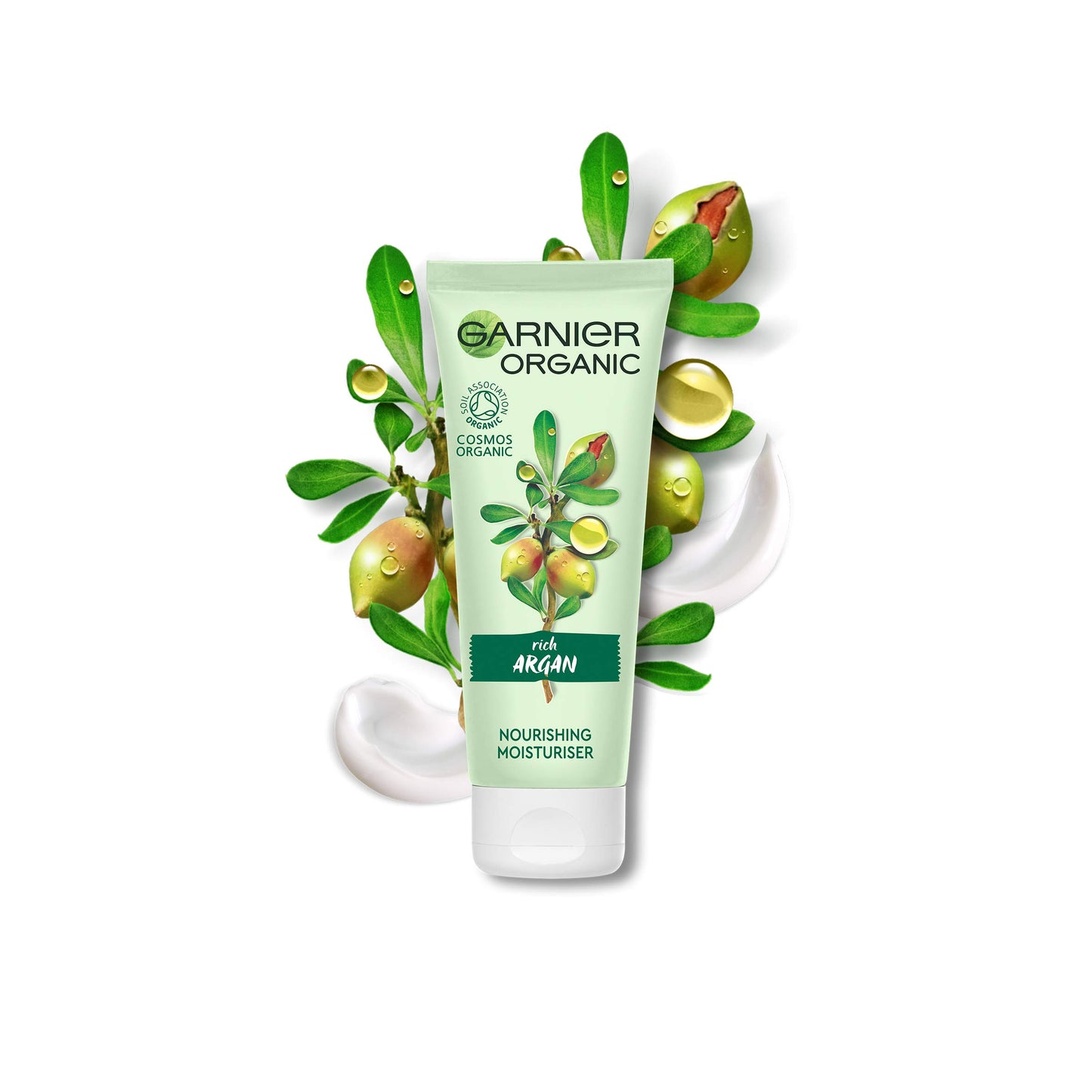 SkinActive Face Garnier Organic Argan Nourishing Daily Face Moisturiser Day Cream for Dry and Sensitive Skin, Aloe Vera,s 50 ml