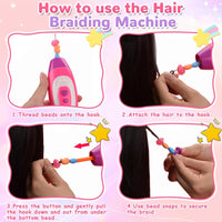 Asheyya Hair Braiding Kit for Girls, Hair Braider for DIY Hair Accessories Beads Age 5-10 Years Old Girls