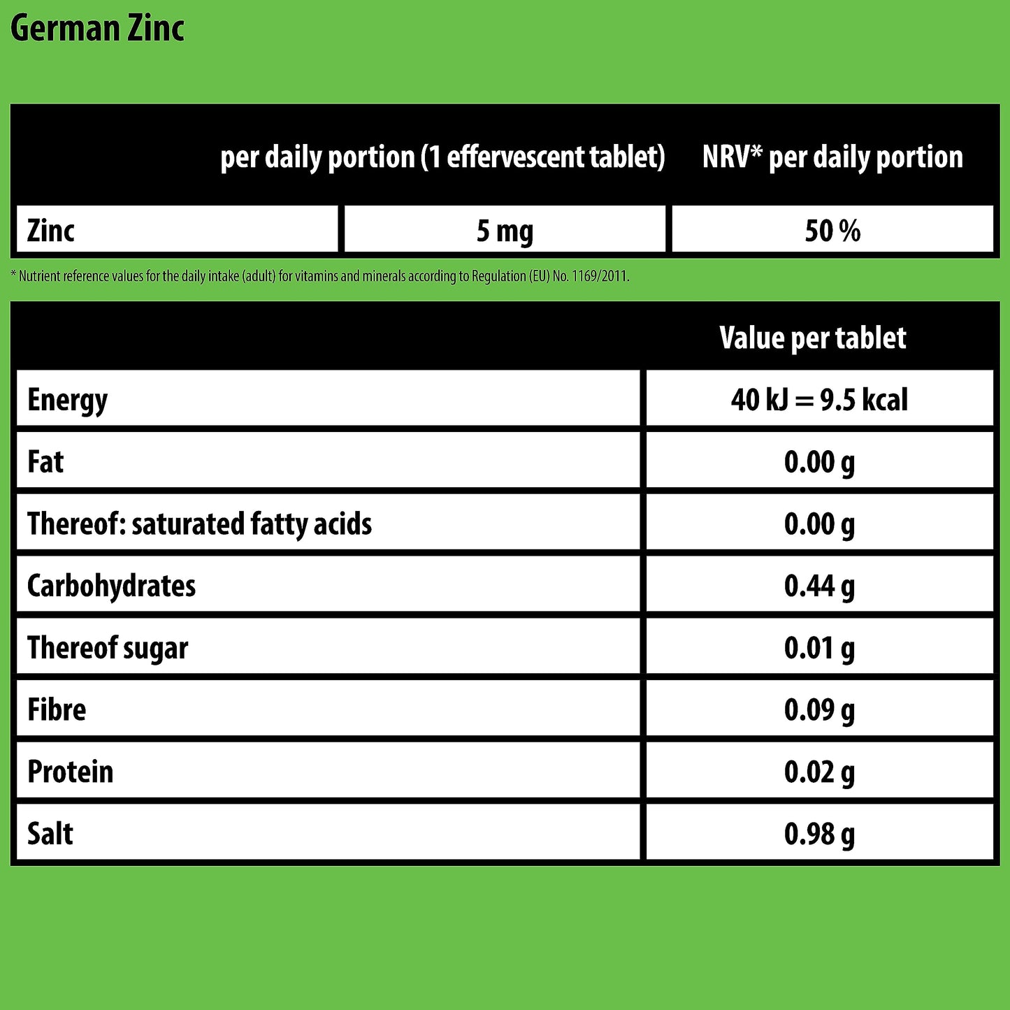 Zinc 5 mg - 2 x 20 effervescent Tablets - Peach and Passion Fruit Flavor - T&D Pharma German Magnesium - Made in Germany
