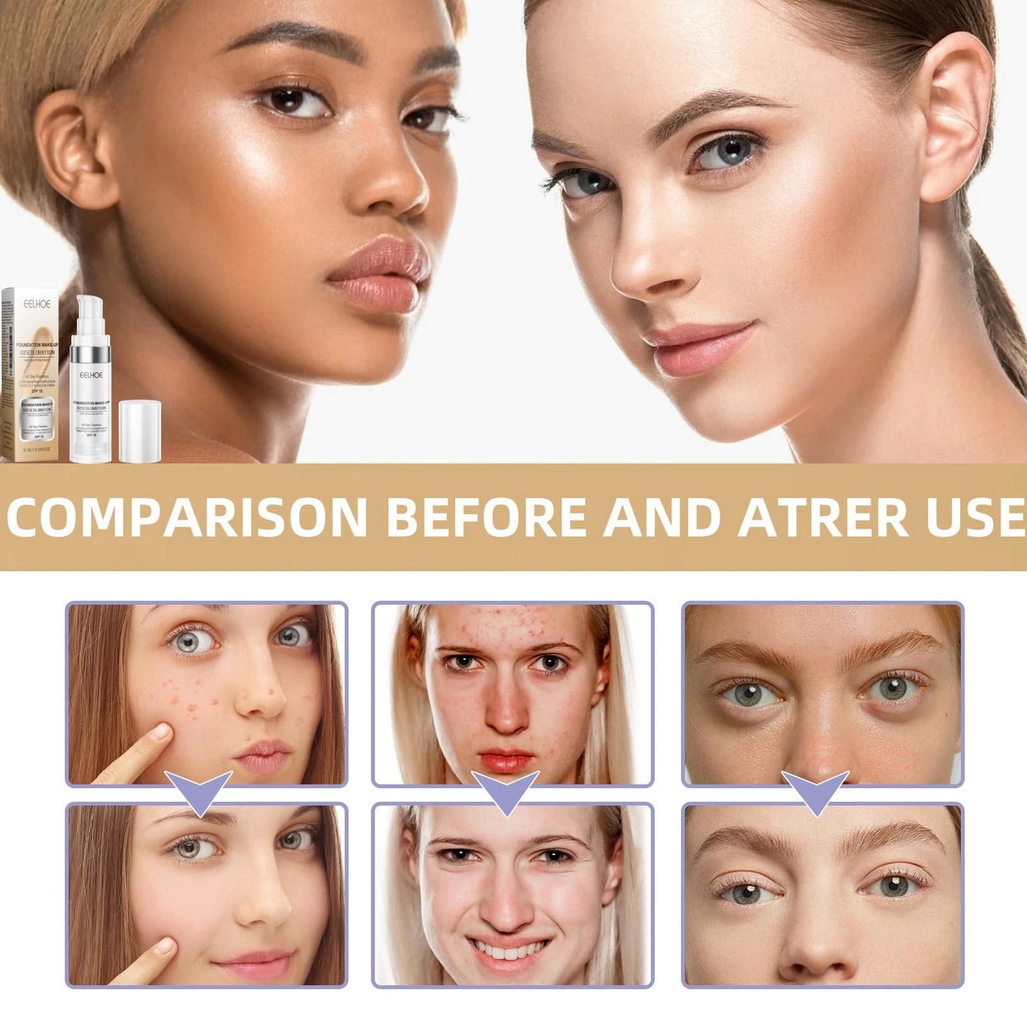 Jinjiar Foundation Color Changing,Colour Changing Mature Skin Foundation,Flawless Colour Changing Foundation Makeup,Foundation Full Coverage,Skin Tint,Baked Foundation,Makeup Foundation,Liquid Foundation