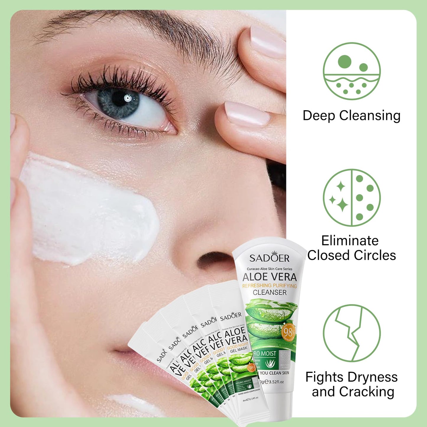 Xumann 12PCS Skin Care Gift Sets for Teenage Girls, Aloe Vera Skincare for Women, Simple Pamper Face Care Kit for Teen