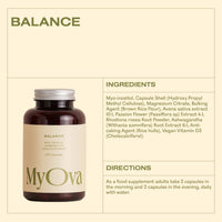 MyOva Balance PCOS Supplement - 30-Day Supply - 2000mg Myo-Inositol for PCOS Support - Complex Includes Ashwagandha and Magnesium to Support Energy, Mood and Hormonal Balance – UK Manufactured
