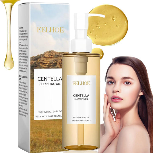 Xinyig 100ML Centella Cleansing Oil,Centella Light Cleansing Oil,Oil-Based Facial Cleanser Gentle Makeup Removal,Centella Cleanser and Makeup Remover,Cleansing Oil and Cleansing Foam,Deep Cleansing of Pores