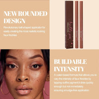 Freckle Pen, 2 PCS Natural Shades Long Lasting Waterproof Makeup for Effortless Sunkissed Look, Quick Dry Soft Dot Spot Pen in Grey & Reddish Brown