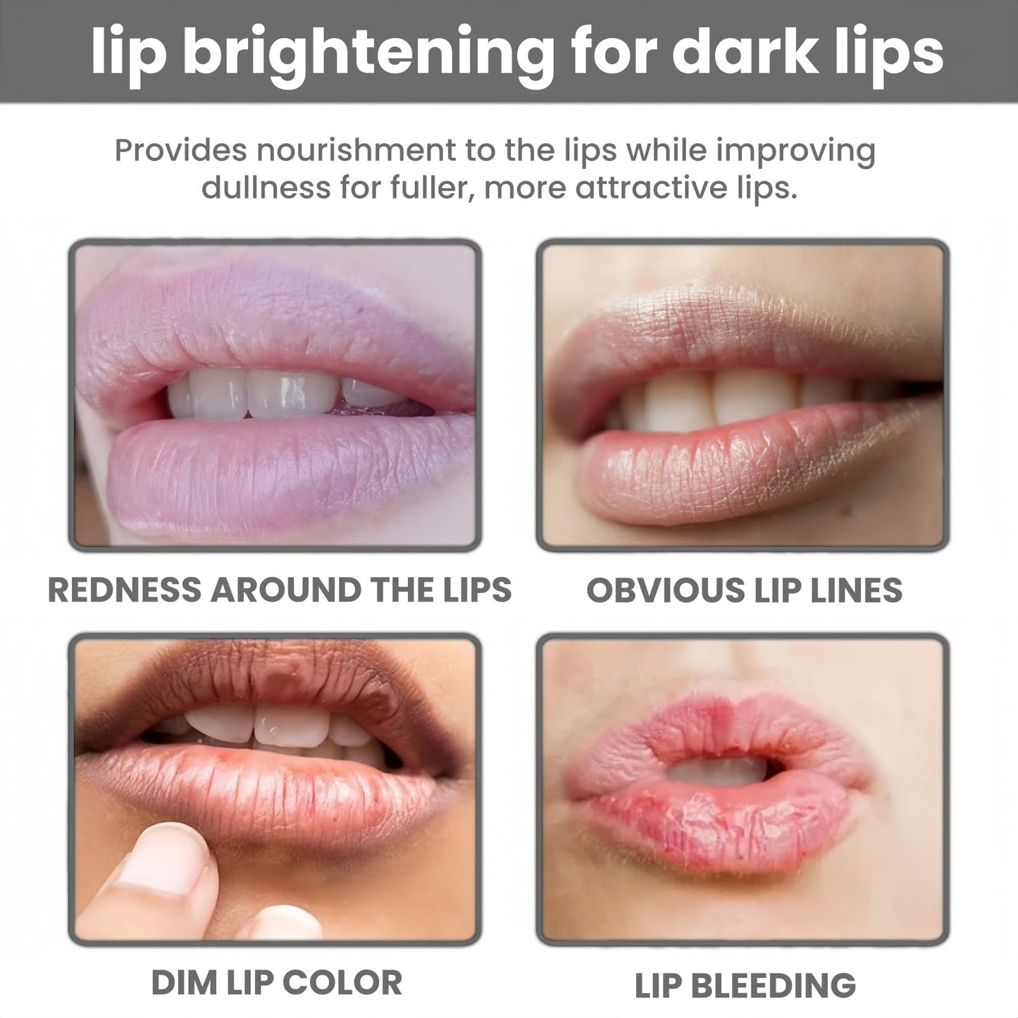 Ruojiar Brightening Lip Balm for Smo/kers and Non-Smo/kers,Lip Lightening Cream for Dark Lips,Lip Plumping Lip Gloss,Lip Lightening Scrub Balm,Natural Ingredients,Refreshing and Not Sticky,Deep Moisturizing