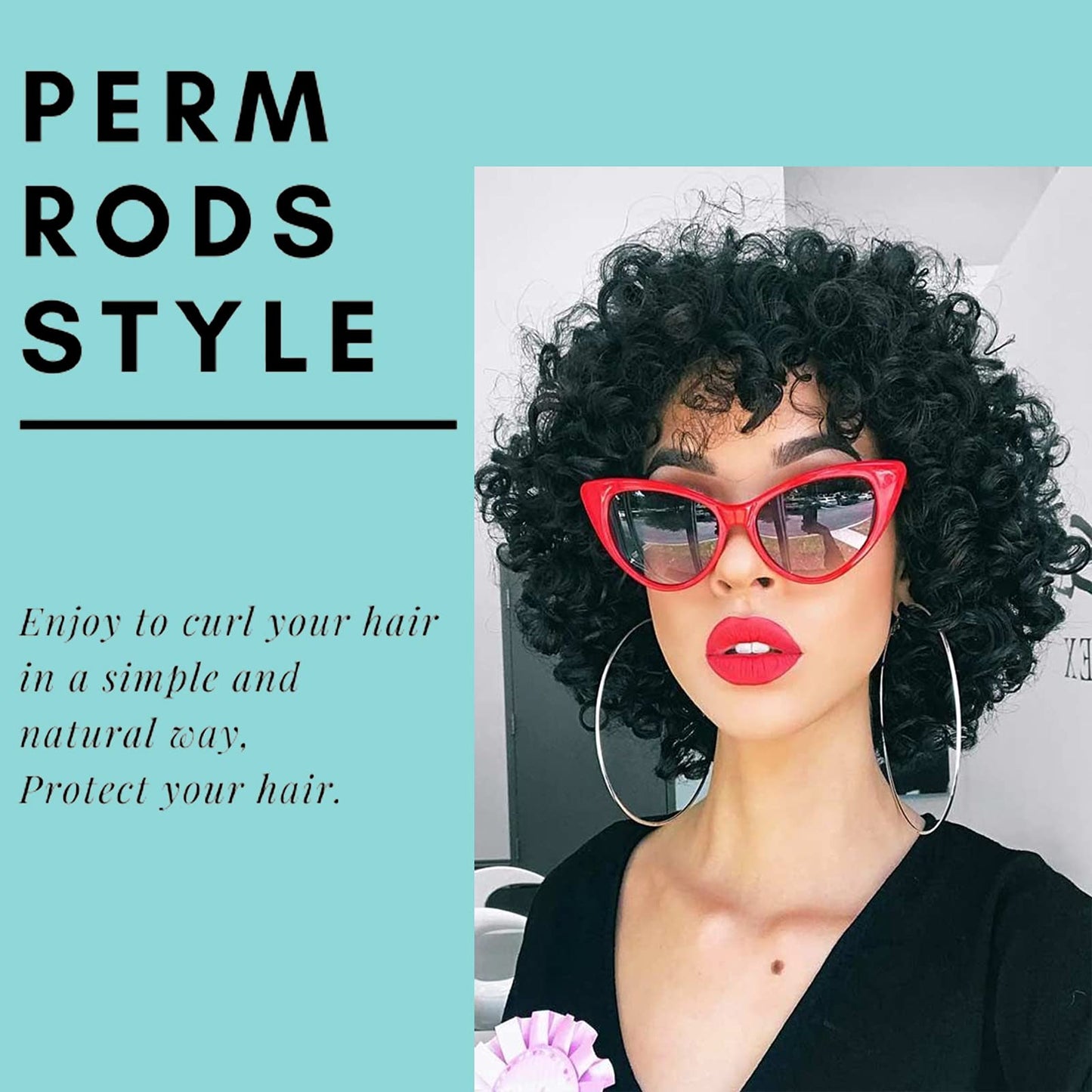 Perm Rods Jumbo, 18 pcs Extra Large Size Hair Rollers for Natural Hair Long Short Hair Styling Tool Hair Curlers