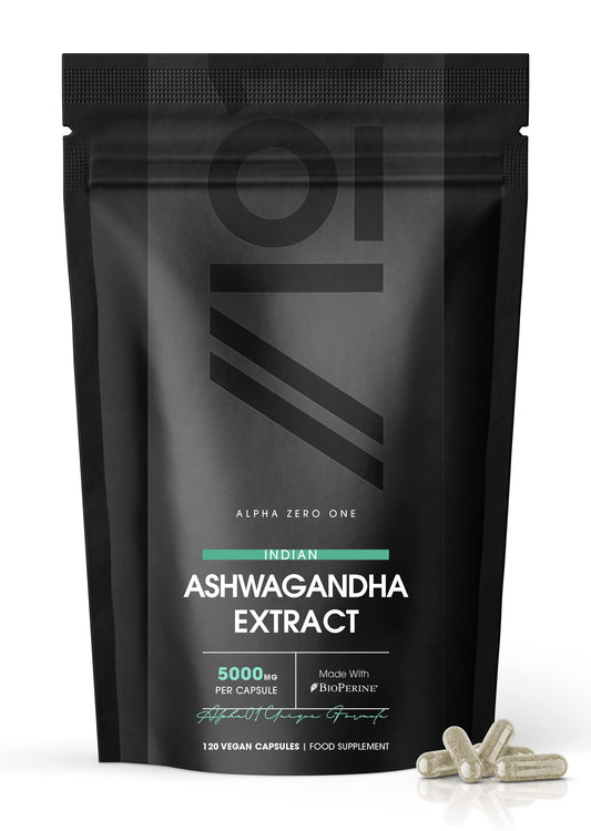 Ashwagandha Extract 5000mg - Potent 5% Withanolides - Made with BioPerine® Black Pepper for Higher Bioavailability - Gluten Free, Non-GMO - 120 Vegan Capsules