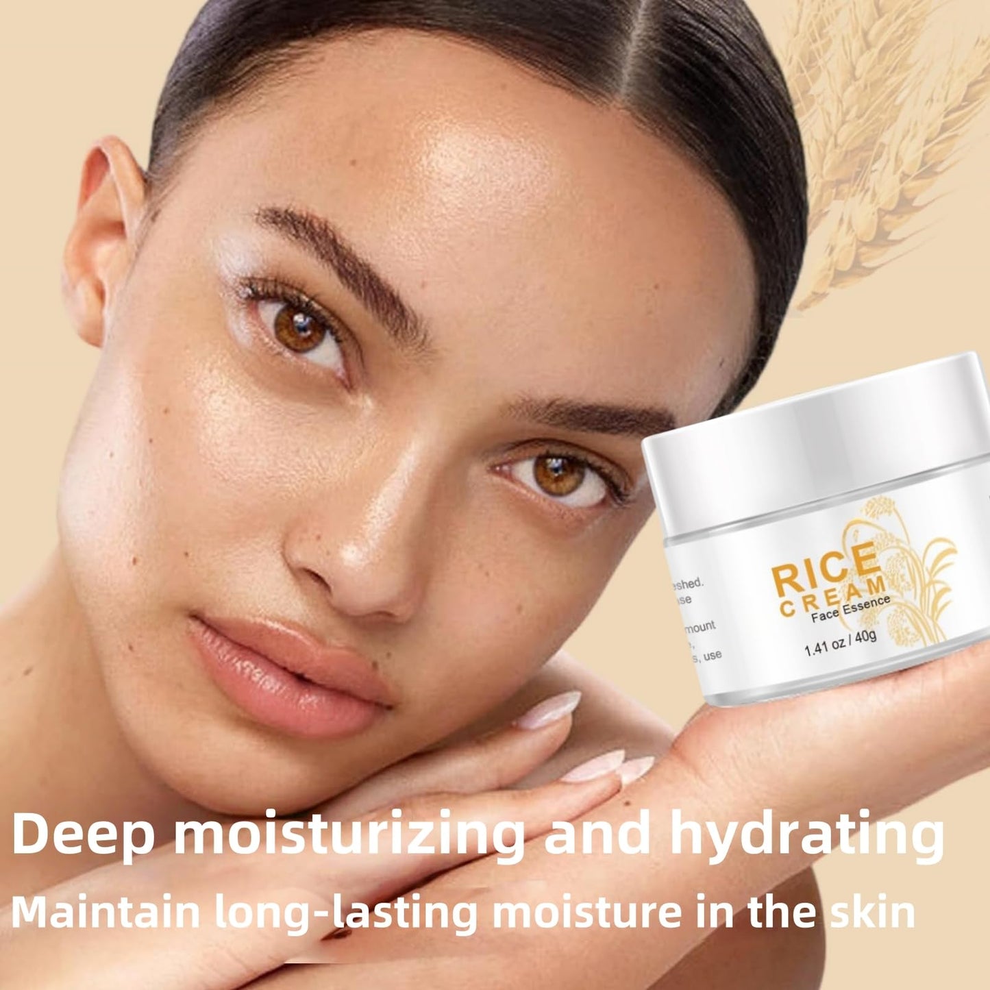 Yoowan Rice Cream For Face,Korean Face Cream With Rice Extract,Korean Moisturiser Fa-Ce,Rice Toner Ko-Rean,Anti-Aging&Glass Skin,Nourish&Smooth Skin,Hydrating Brightening Moisturiser For Even Skin Tone