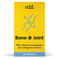 VITL Vitl Bone & Joint Supplement - 60 Capsules - with Calcium, Manganese, Hydrolysed Type II Collagen & Turmeric - Maintenance for Joints, Bones & Cartilage - Support Mobility & Flexibility