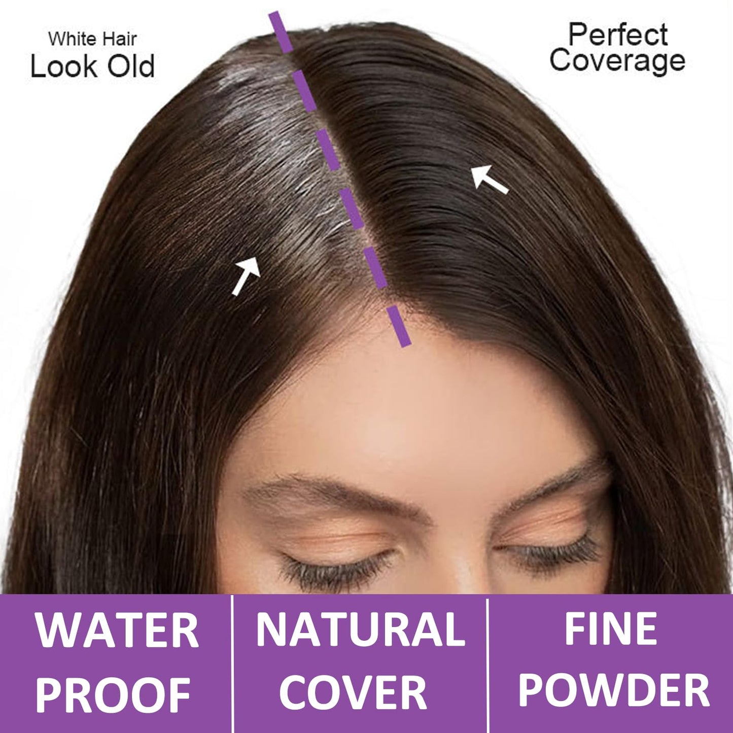 MEITREND Black Hairline Powder Stick,Hairline Shadow Powder,Instant Hair Loss Concealer Hair Powder for Thinning Hair,Natural Root Cover Up,Cover Hairline & Beard,Portable Design Hair Cover Up Powder for All