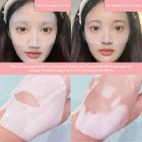 IZBEAUVO Collagen Face Mask, 5PCS Collagen Real Deep Mask, Collagen Mask, Face Sheet Masks, Hydrating Face Mask, Face Masks Beauty, Pore Minimizing, Firming, Elasticity Improvement