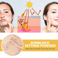 Xunzhi 2 in 1 Powder Sunscreen for Face,Mineral Powder Sunscreen Brush,P/owder S/unscreen for Scalp,Matte Face P/owder with Spf35,Mineral F/ace Po/wder,Portable Translucent S/unscreen Po/wder