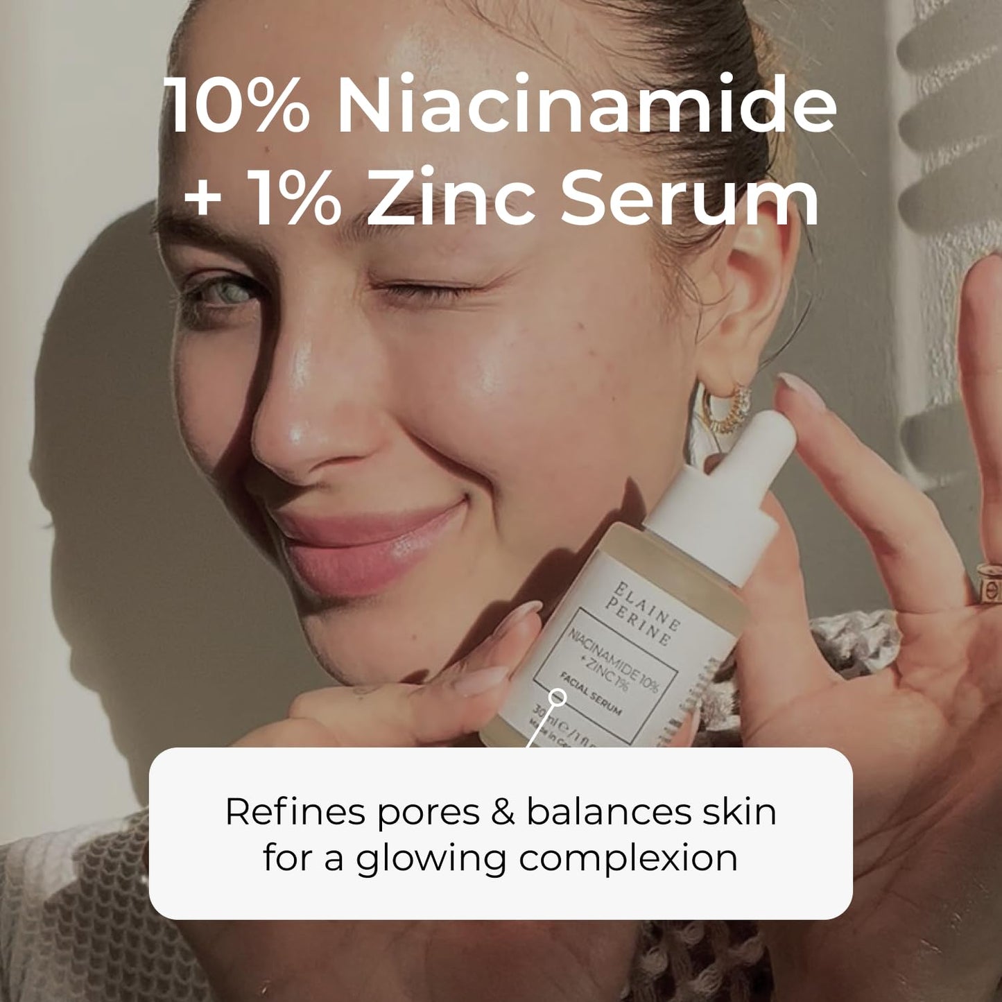 ELAINE PERINE PARIS NIACINAMIDE 10% + ZINC 1% SERUM for large pores and blemished skin 30ml - by Elaine Perine Made in Germany