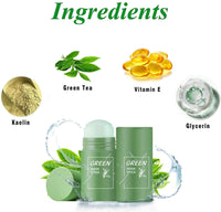 OunTechGlory Green Tea Cleansing Mud Mask Stick - Solid, Effective Cleansing to Reduce Blackheads, Excess Oil & Acne-Prone Skin - Improves Skin Health For All Skin Types (2PCS)
