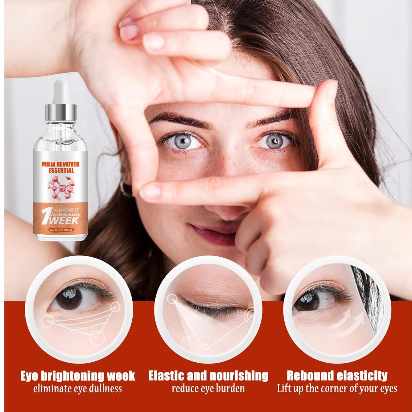 IZBEAUVO 2PCS Milia Remover Serum, Milia Remover for Face Fast-Acting Milia Spot Remover, Anti-Aging Eye Serum for Dark Circles and Puffiness, Reduces Wrinkles Saggy Skin & Puffy Eyes