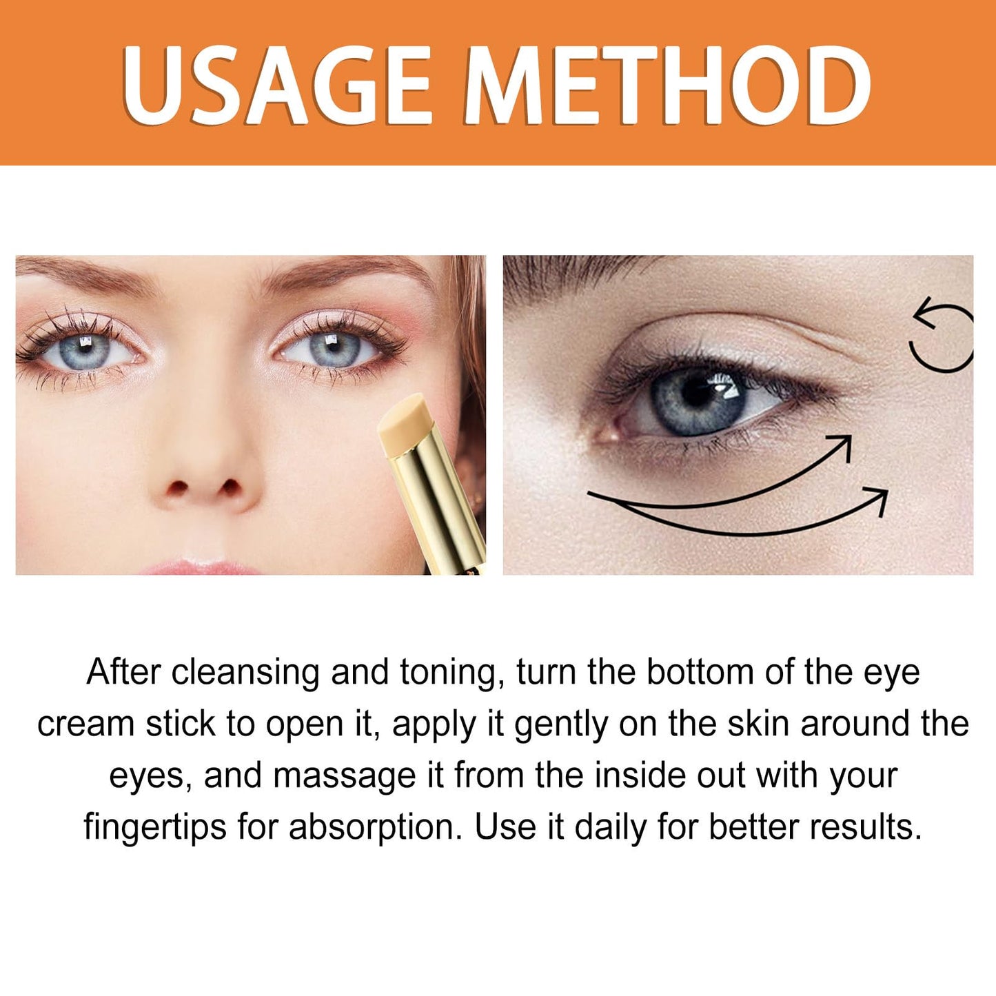 NatrLuxe Vitamin C Eye Cream Stick,Under Eyes Cream For Dark Circles And Puffy,Glow Balm, Lift The Skin Around The Eyes & Tighten Eye Bags, Firming Stick For All Skin Types, Women/Men