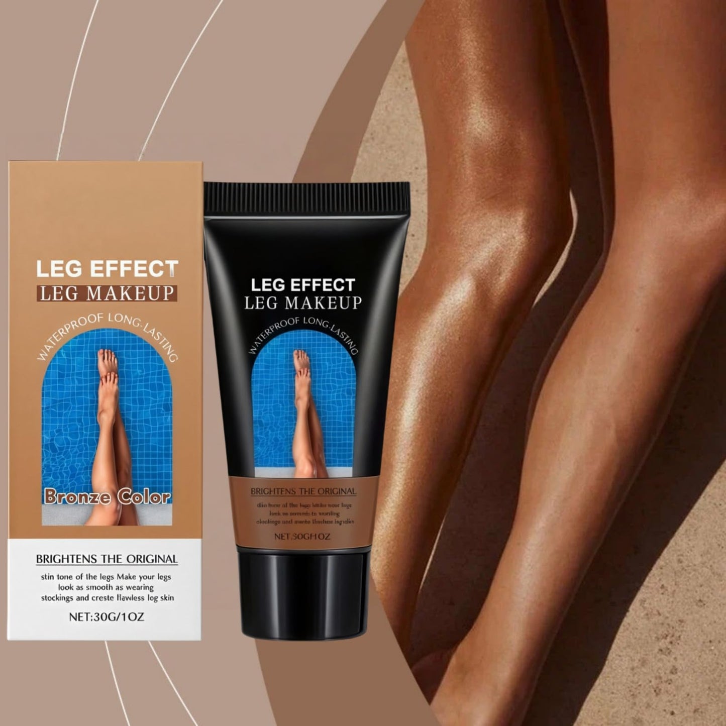 SingHao Leg Make up Cream Full Coverage Waterproof No Transfer,Full Coverage Body Concealer,Moisturiser Concealer for Legs,Waterproof Body Makeup,Long lasting,Moisturizing and hydrating(Bronze Color)