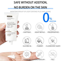CTUBLIAUNX Sunscreen SPF 50 Daily Defense, Sun Cream Waterproof, Suncream Factor 50 Lightweight & Moisturizing, Face Sun Cream SPF 50 No White Cast, UVA/UVB Protection for All Skin Types (50g)