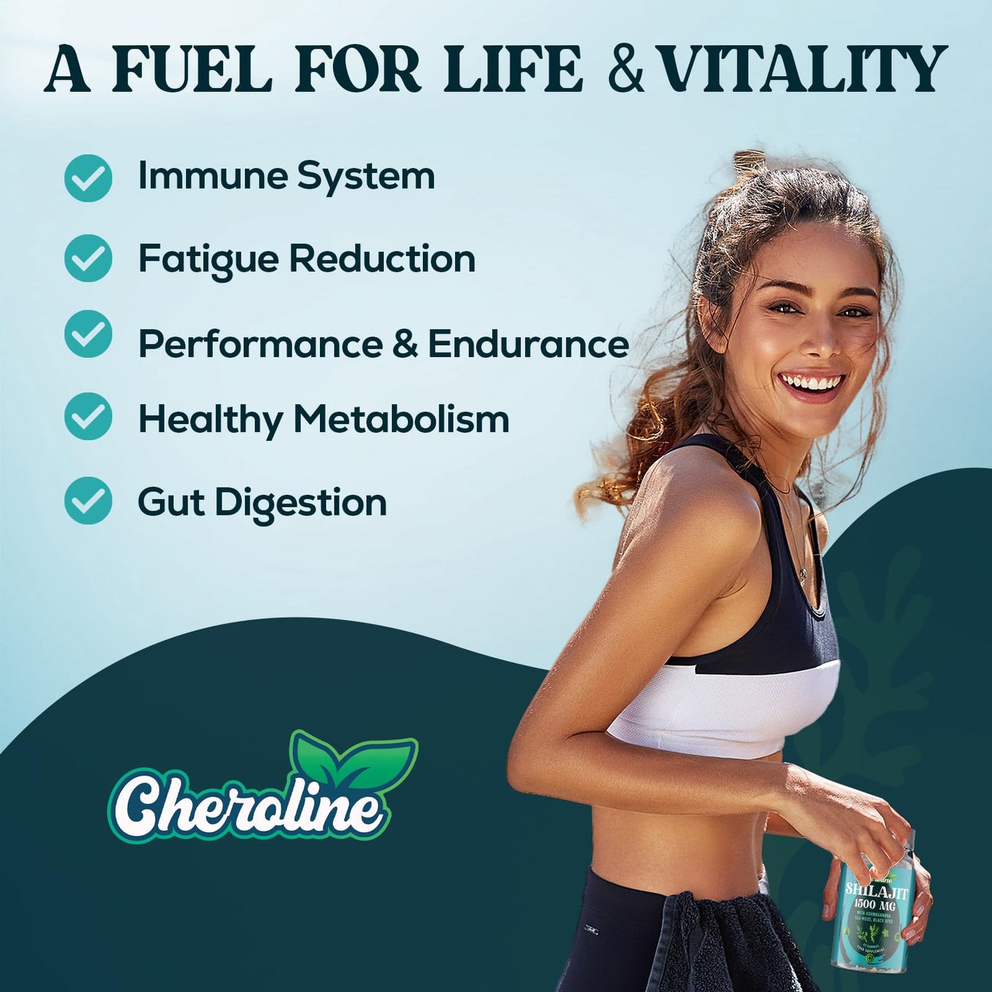 Cheroline Shilajit Sea Moss and Ashwagandha Gummies 1500mg Per Serving, Enriched with 60% Fulvic Acid & 85+ Trace Minerals, High Strength Complex for Energy, More Convenient Than Resin (60 Count (Pack of 2))