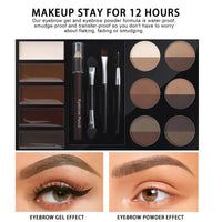 SONGQEE All-in-One Eyebrow Kit - Brown Eyebrow Powder Sculpting Kit, Shape, Define & Groom Eyebrow Makeup Palette Kit, Include Eyebrow Pomade, Brow Powder, Eyebrow Pencil, Eyebrow Brush, Eyebrow Stencils