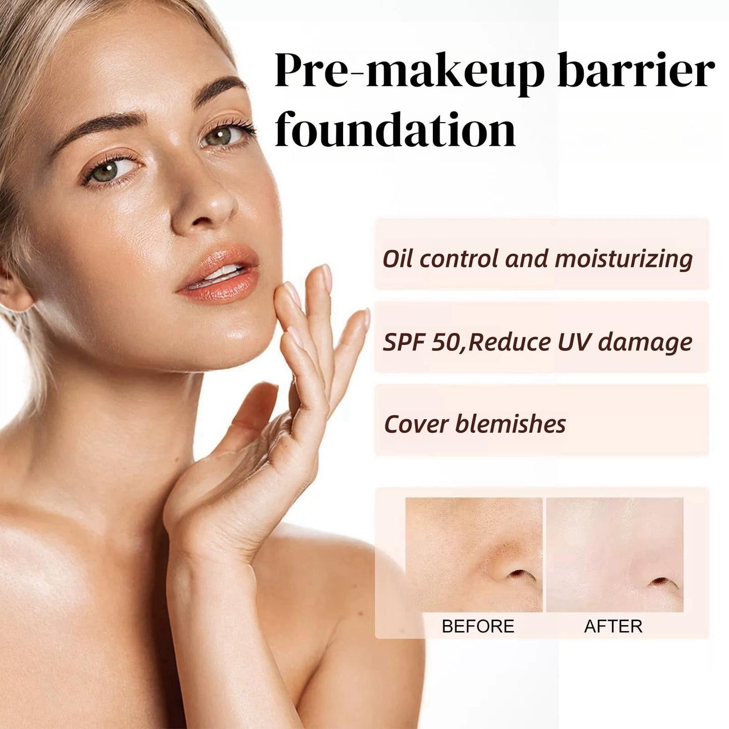 SingHao CC Cream Foundation,Full Coverage F/oundation with SPF 50,Primer Makeup,Concealer Fo/undation M/akeup,Colour Correcting Full Coverage Fou/ndation,SPF Primer,Makeup Primer for Face,Liquid Foundation