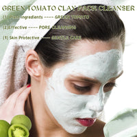 ISBEAUSOLS Green Tomato Clay Mask - Face Masks Skincare - Gentle Cleaning Skin Care Face Masks Beauty - Moisturizing Aloe Vera Mask - Korean Face Mask with Green Mask Stick,Clean Pore,Nourish