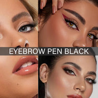 Eyebrow Pencil Black, Brow Pen with 2 Fork Tip and Precise Brush-Tip Creating Natural Hair-Like Brows, Waterproof Eyebrow Pen with Long-lasting Effect
